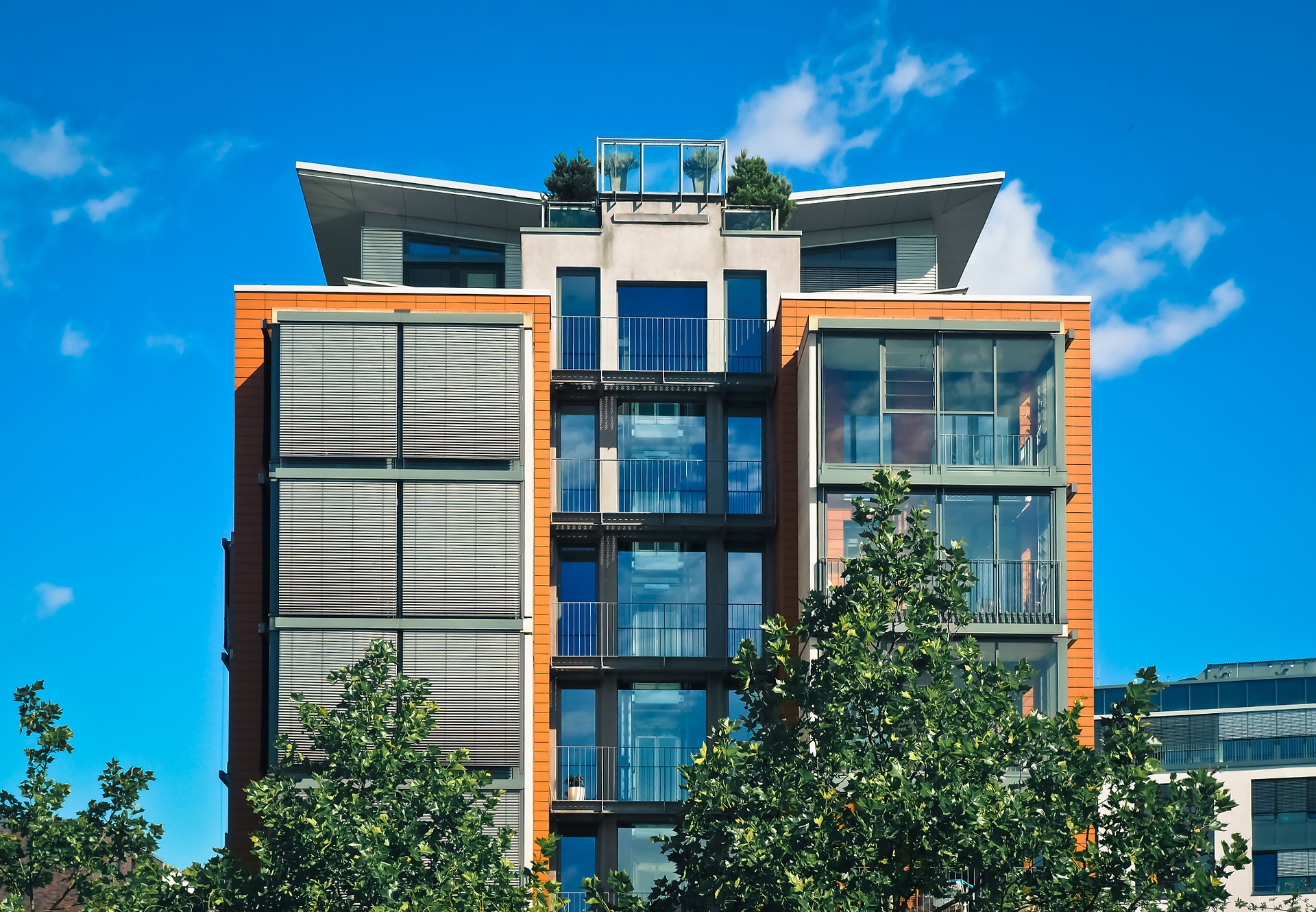 Modern looking apartment building